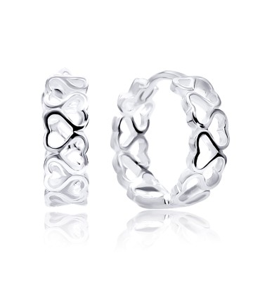 Rolling Hearts Silver Hoop Earring HO-1843